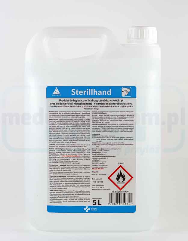 Sterillhand 5L dezinfectant pentru mâini (echivalent cu AHD, Velodes, Skinman)